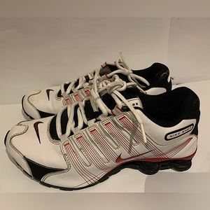 youth size 6, red white and black nike shox